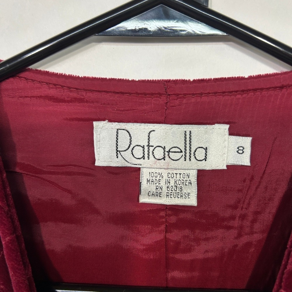 Rafaella Quilted Velvet Vest Burgundy Button Front Vintage 90s Fall Preppy 8 - Picture 4 of 10